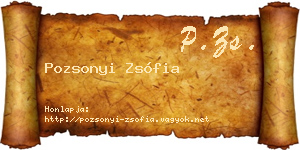 Pozsonyi Zsófia névjegykártya