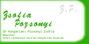 zsofia pozsonyi business card